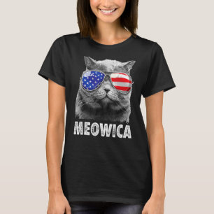 Katt 4 juli Meowica Merica Manar USA F T Shirt