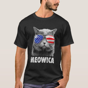 Katt 4 juli Meowica Merica Manar USA F T Shirt