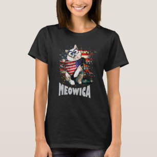 Katt 4 juli Meowica Merica Manar USA Fl T Shirt