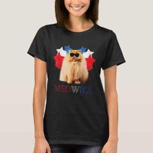 Katt 4 juli Meowica Merica Manar USA Fl T Shirt