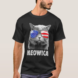 Katt 4 juli Meowica Merica Manar USA Fl T Shirt