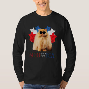 Katt 4 juli Meowica Merica Manar USA Fl T Shirt