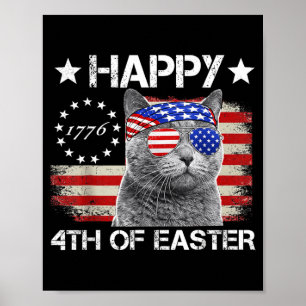 Katt 4 juli s Meowica Merica Män USA Amerikansk Poster