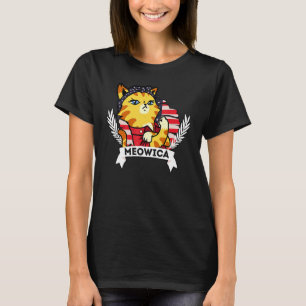Katt 4 juli t Meowica Merica American Flagga Shirt