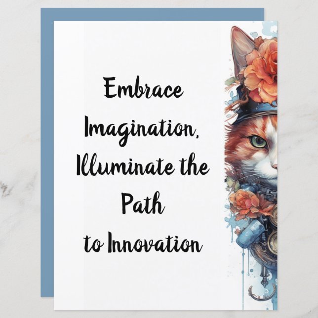 Katt 4 Kitten med ro vattenfärg (Fram/baksida)