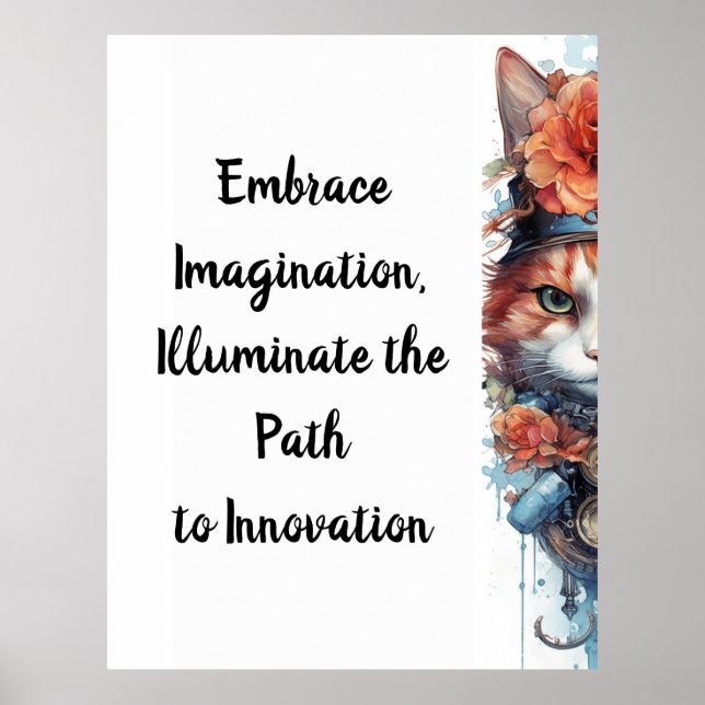 Katt 4 Kitten med ro vattenfärg Poster (Framsidan)