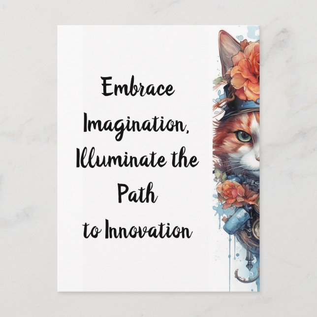 Katt 4 Kitten med ro vattenfärg Vykort (Framsida)