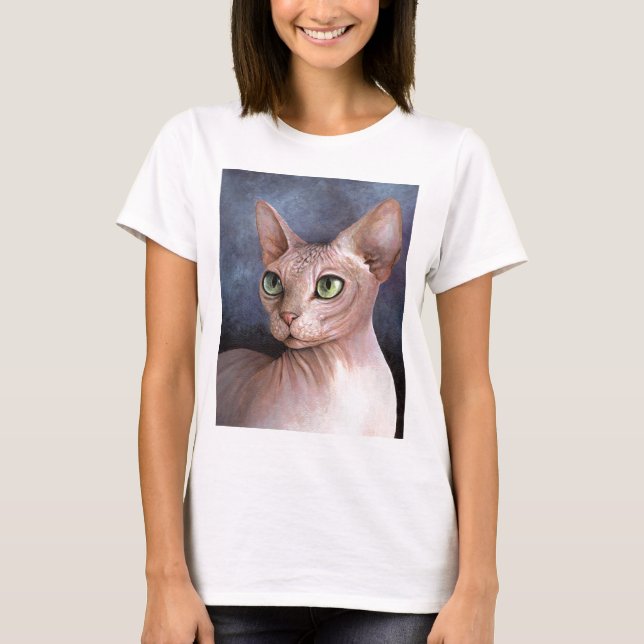 Katt 578 Sphynx T Shirt (Framsida)
