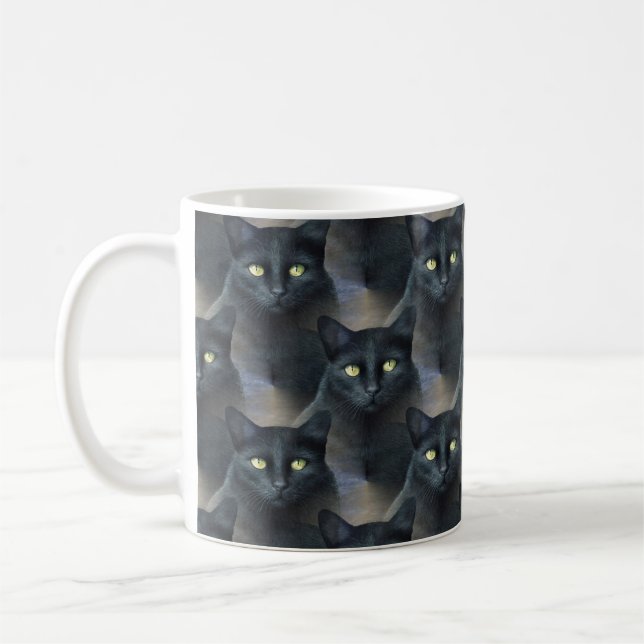 katt 621 svart katt kaffemugg (Vänster)