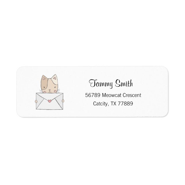 Katt Adressetiketter, Pet Adress Stickers Returadress Etikett (Framsidan)
