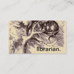 Katt Alice för bibliotekarie Cheshire i Visitkort
