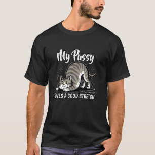 Katt älskar en bra sträckning humor meme sarkastis t shirt