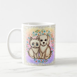 Katt älskar hund kaffemugg