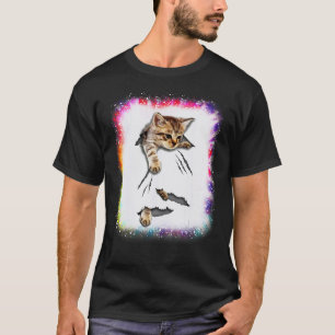 Katt Älskar Pappa Mamma Pojke Flicka Tie Dye Blek T Shirt