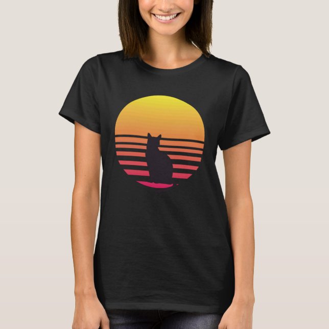 Katt älskar solnedgångar t shirt (Framsida)