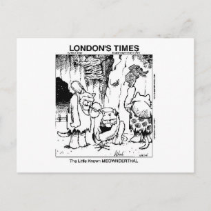 Katt-Älskare "Meownderthals"-Tecknad-gåvor Vykort