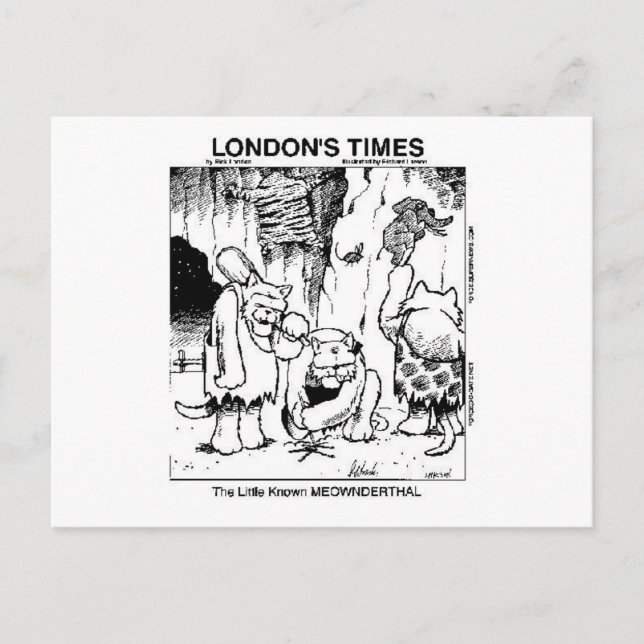 Katt-Älskare "Meownderthals"-Tecknad-gåvor Vykort (Framsida)
