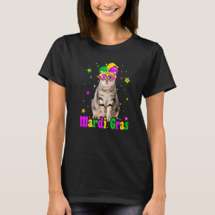 Katt American Shorthair Mask Mardi Gras Karnevaler T Shirt