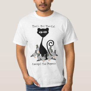 Katt Amongst de roliga duvorna Tee