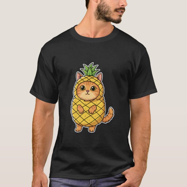 Katt Ananas Kostym T Shirt (Framsida)