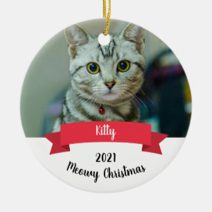 Katt Anpassningsbar jul Ceramisk prydnadsföremål Julgransprydnad Keramik