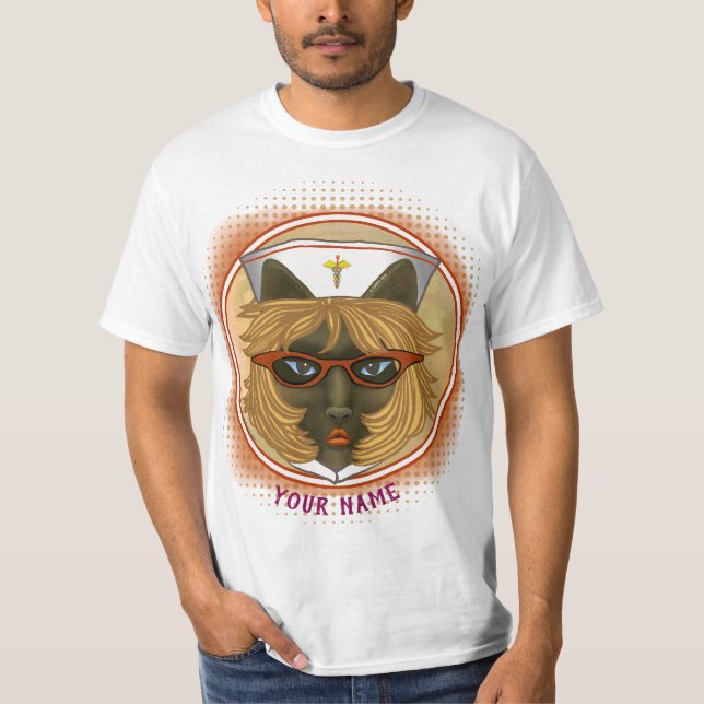 Katt anpassningsbar: t-shirt (Framsida)