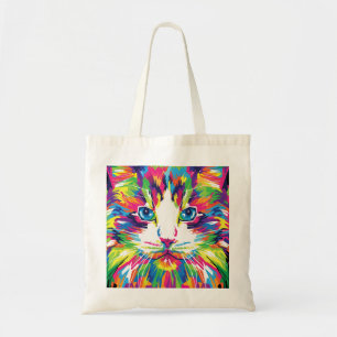 Katt ansikte geometrisk prismatisk design-32453 tygkasse
