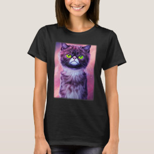 Katt ansikte grafik djur husdjur grinig kattunge t shirt