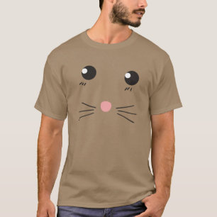 Katt ansikte linjeteckning t shirt