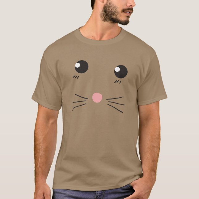 Katt ansikte linjeteckning t shirt (Framsida)