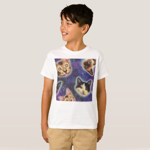 Katt ansikte med olika raser och mönster t shirt