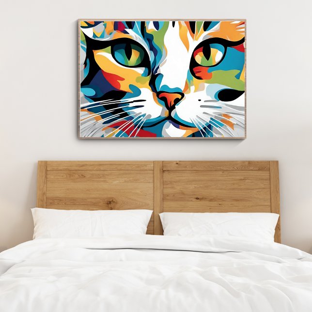 Katt Ansikte Modern Art Poster (Cats Face Modern Art Poster)