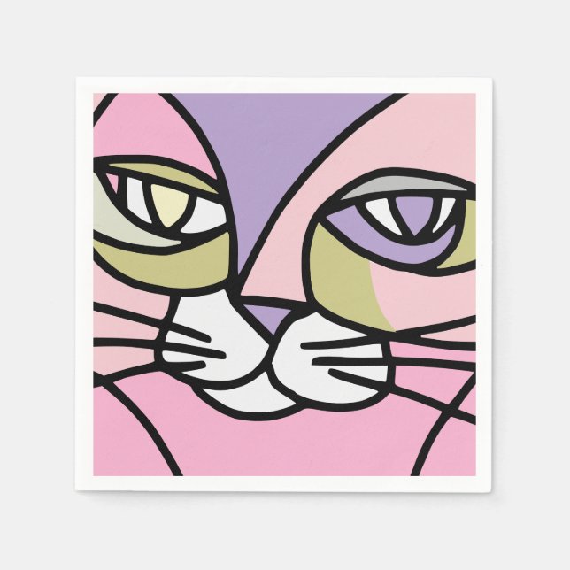 Katt ansikte pappersservett (Framsidan)