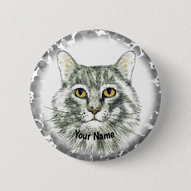 katt ansikte pin knapp (Framsida)