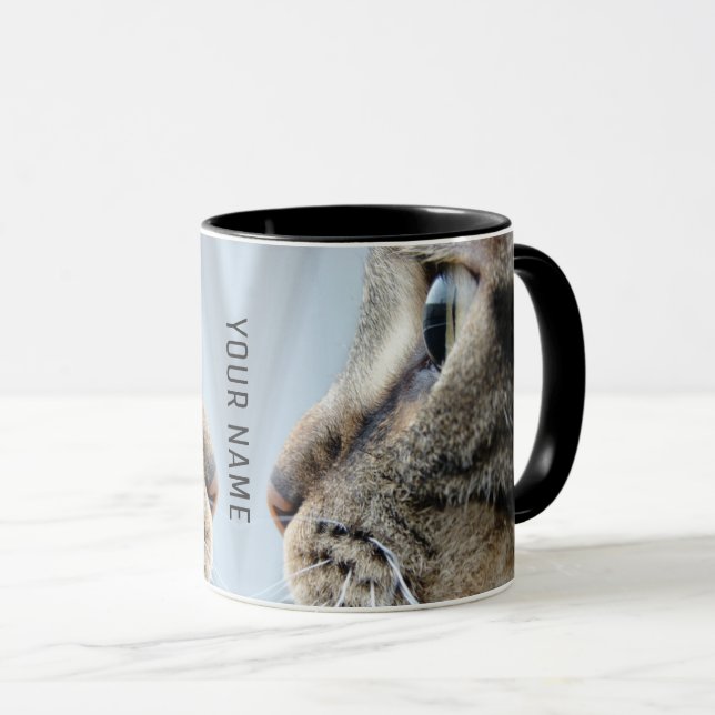 Katt Ansikte Profilbild Foto Mugg (Framsida höger)