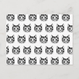 Katt ansikte skiss ritning katt älskare kattdjur d vykort