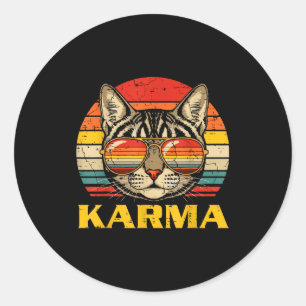 Katt ansikte solglasögon Karma Roligt kattunge Kit Runt Klistermärke