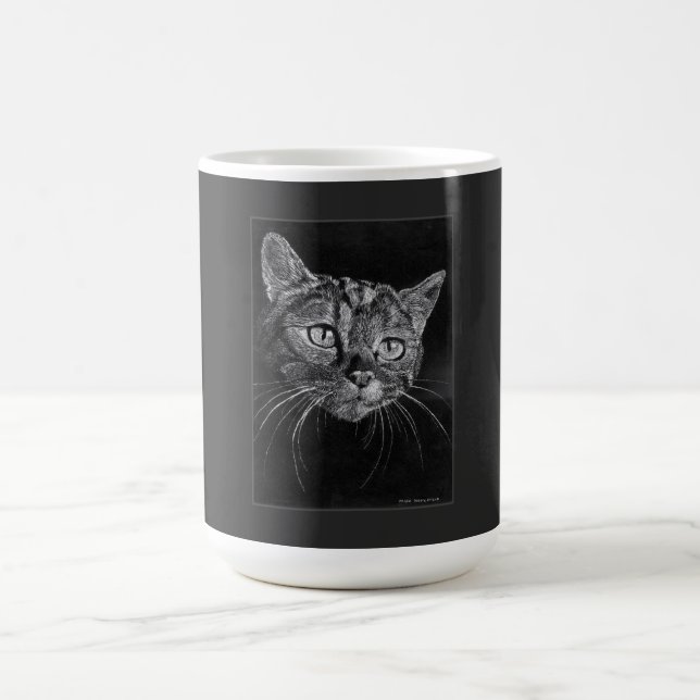 Katt Ansikte Teckning Av Mark Edward Westerfield Kaffemugg (Center)