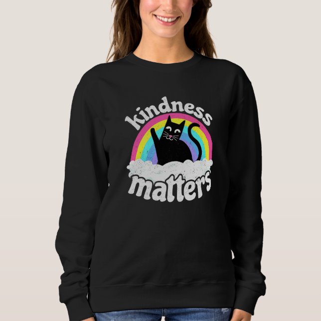Katt Anti Mobbing Regnbåge Vänlighet Är Viktigt Sp T Shirt (Framsida)
