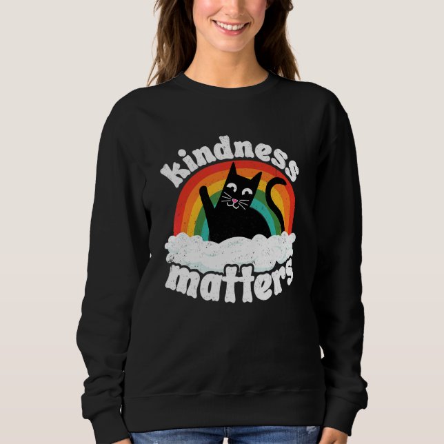 Katt Anti Mobbing Regnbåge Vänlighet Är Viktigt Sp T Shirt (Framsida)