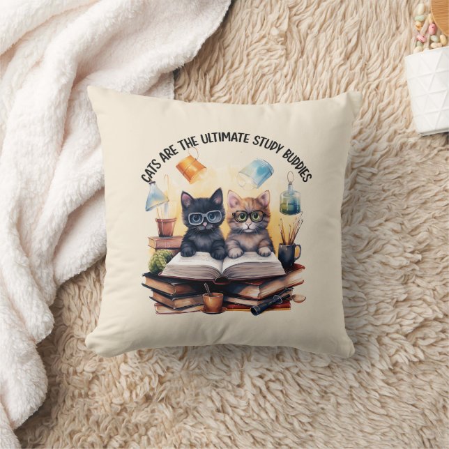 Katt är de ultimata studiebudskapen kudde (Filt)