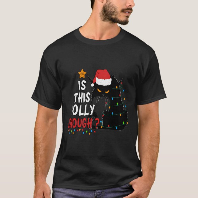 Katt är den här glädjen nog så bra jultomten t shirt (Framsida)