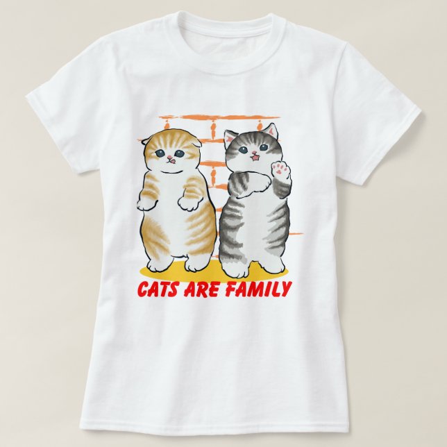 Katt är familj t shirt (Design framsida)