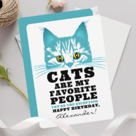 Katt är min favoritart | Lönsam modern Party-födel Julkort