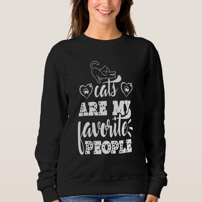 Katt är min favoritgrupp Cat Kärlek Cat Owner Fam T Shirt (Framsida)