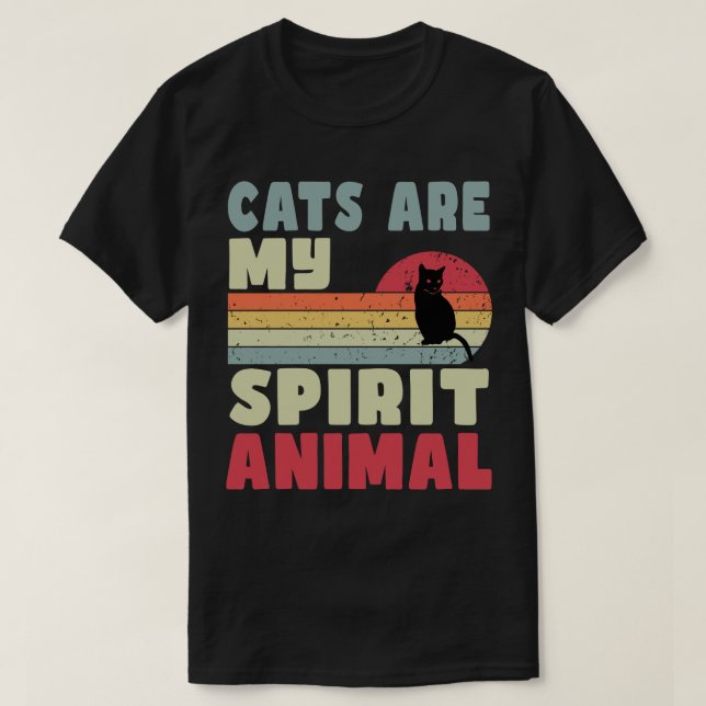 Katt är mitt andliga djur T-Shirt (Design framsida)