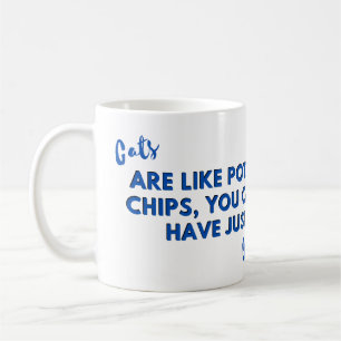 Katt är som potatis Chip Blue Kaffemugg