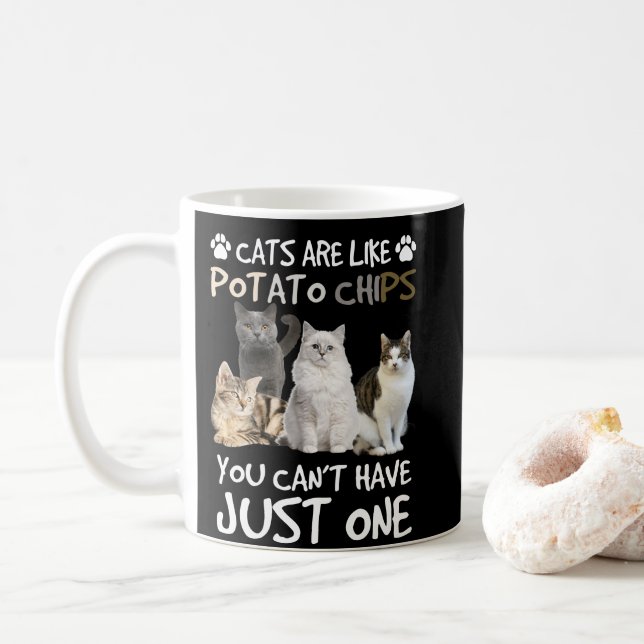 Katt är som potatis Chip Cat Lovers Tee Kattunge Kaffemugg (Med munk)