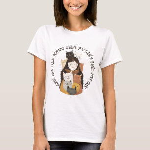 Katt är som potatis Chip... Den galna katten Dam T Shirt