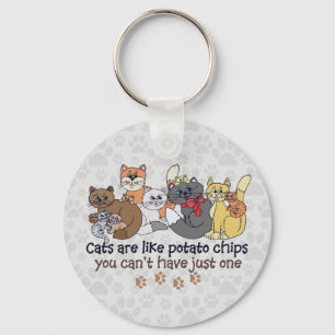 Katt är som potatis chip Grått Nyckelring